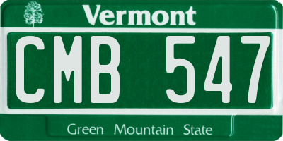 VT license plate CMB547