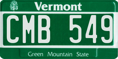 VT license plate CMB549