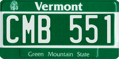 VT license plate CMB551