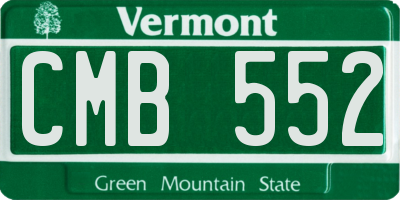 VT license plate CMB552