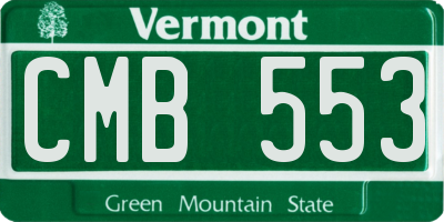 VT license plate CMB553