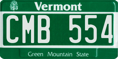 VT license plate CMB554