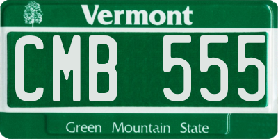 VT license plate CMB555