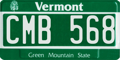 VT license plate CMB568