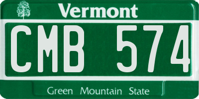 VT license plate CMB574