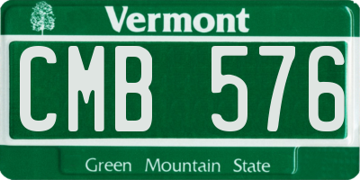 VT license plate CMB576
