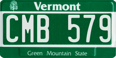 VT license plate CMB579