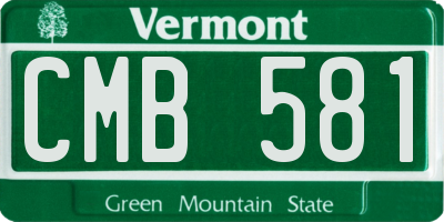 VT license plate CMB581