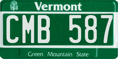 VT license plate CMB587