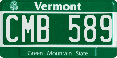 VT license plate CMB589