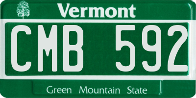 VT license plate CMB592
