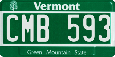 VT license plate CMB593