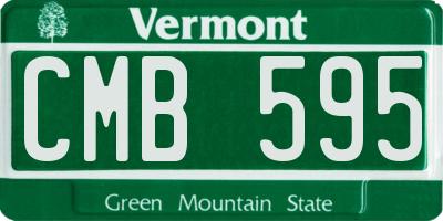 VT license plate CMB595