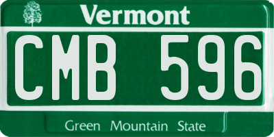 VT license plate CMB596
