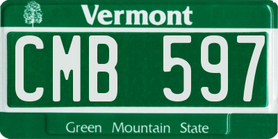 VT license plate CMB597