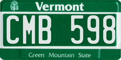 VT license plate CMB598