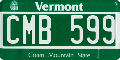 VT license plate CMB599