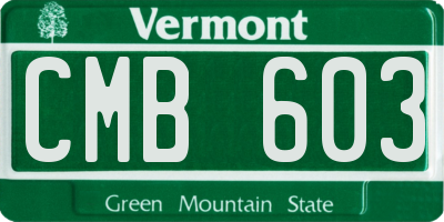 VT license plate CMB603