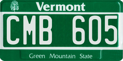 VT license plate CMB605