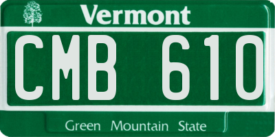VT license plate CMB610
