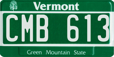 VT license plate CMB613