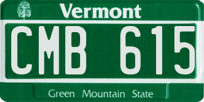 VT license plate CMB615