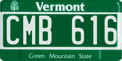 VT license plate CMB616