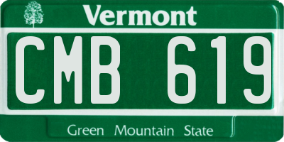 VT license plate CMB619