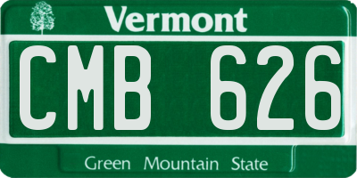 VT license plate CMB626