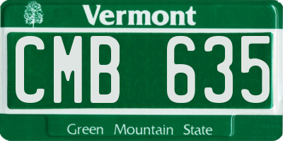 VT license plate CMB635