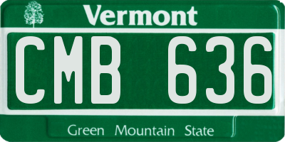 VT license plate CMB636