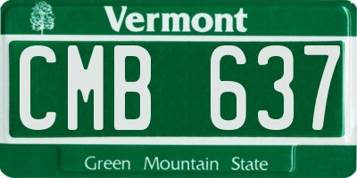 VT license plate CMB637