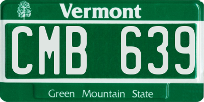 VT license plate CMB639