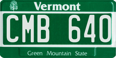 VT license plate CMB640