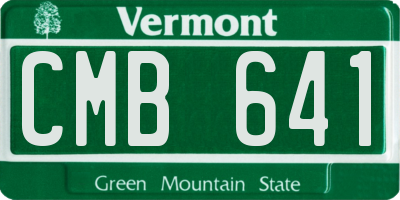 VT license plate CMB641