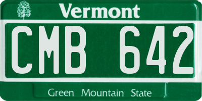 VT license plate CMB642