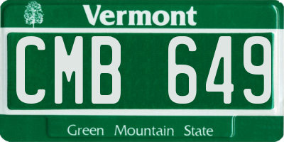 VT license plate CMB649