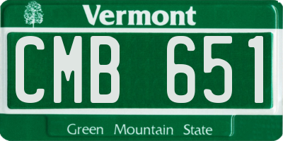 VT license plate CMB651
