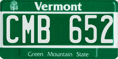 VT license plate CMB652