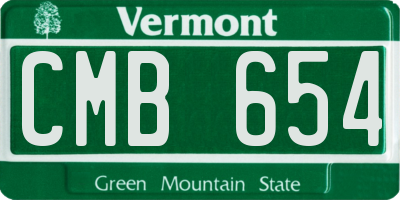VT license plate CMB654