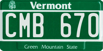 VT license plate CMB670