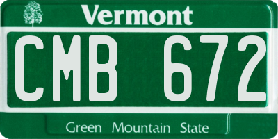 VT license plate CMB672