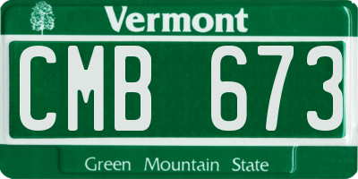 VT license plate CMB673