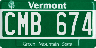 VT license plate CMB674