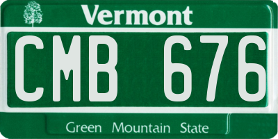 VT license plate CMB676