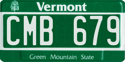 VT license plate CMB679