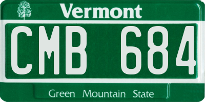VT license plate CMB684