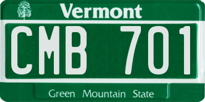 VT license plate CMB701