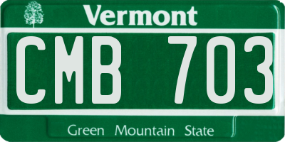 VT license plate CMB703
