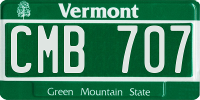 VT license plate CMB707
